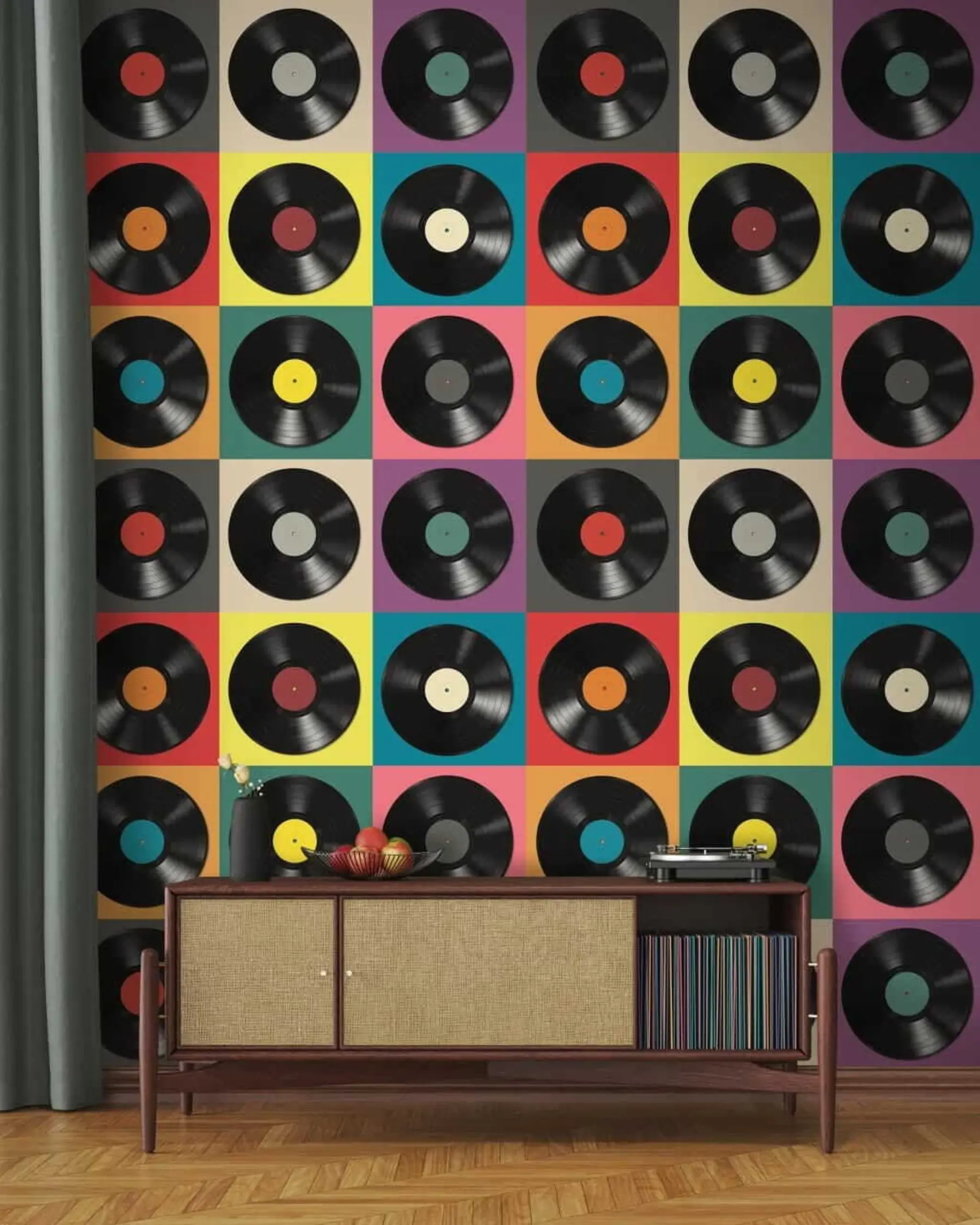 fototapeter Vinylplader i retrostil u51622