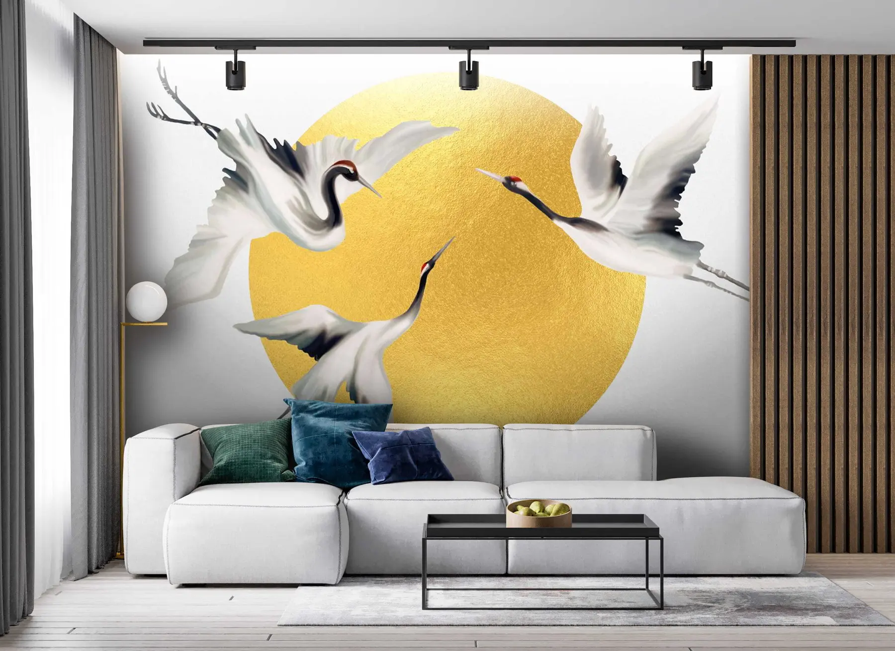 Murale Grues en vol avant le cercle solaire u79625