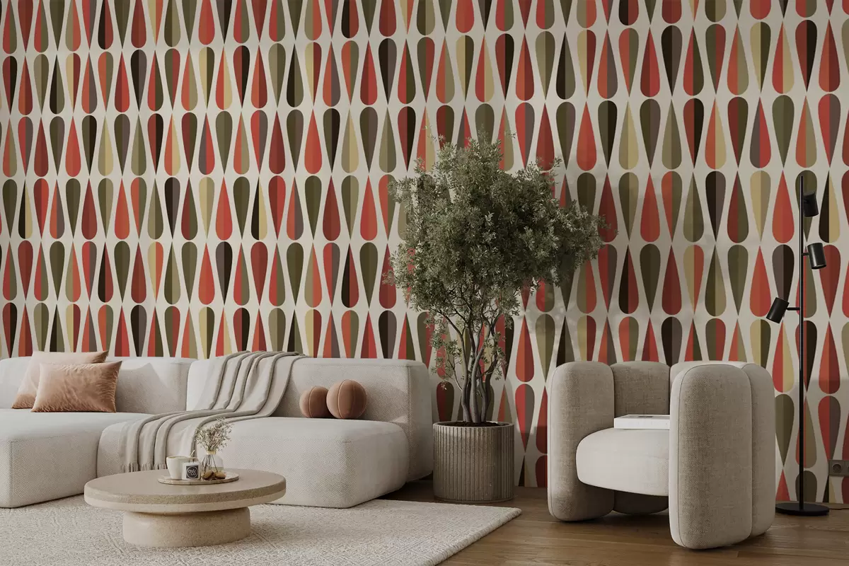 Murale Gouttes rétro des années 70 u51626