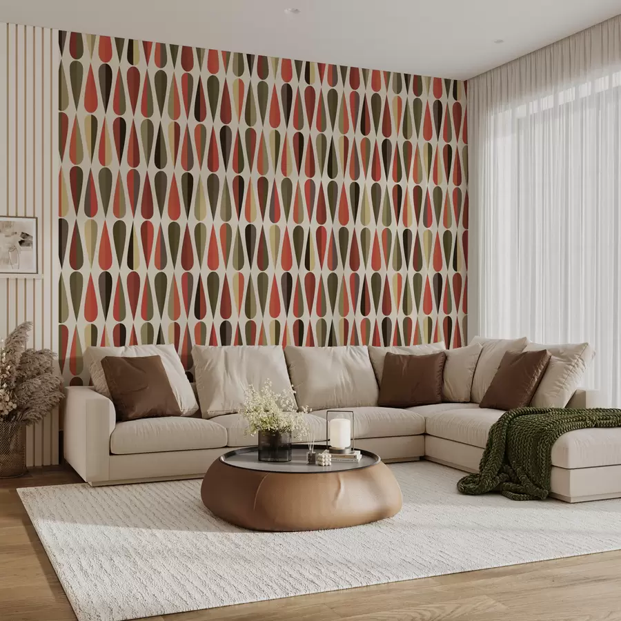 fototapeter Retro 70'er-dråber u51626