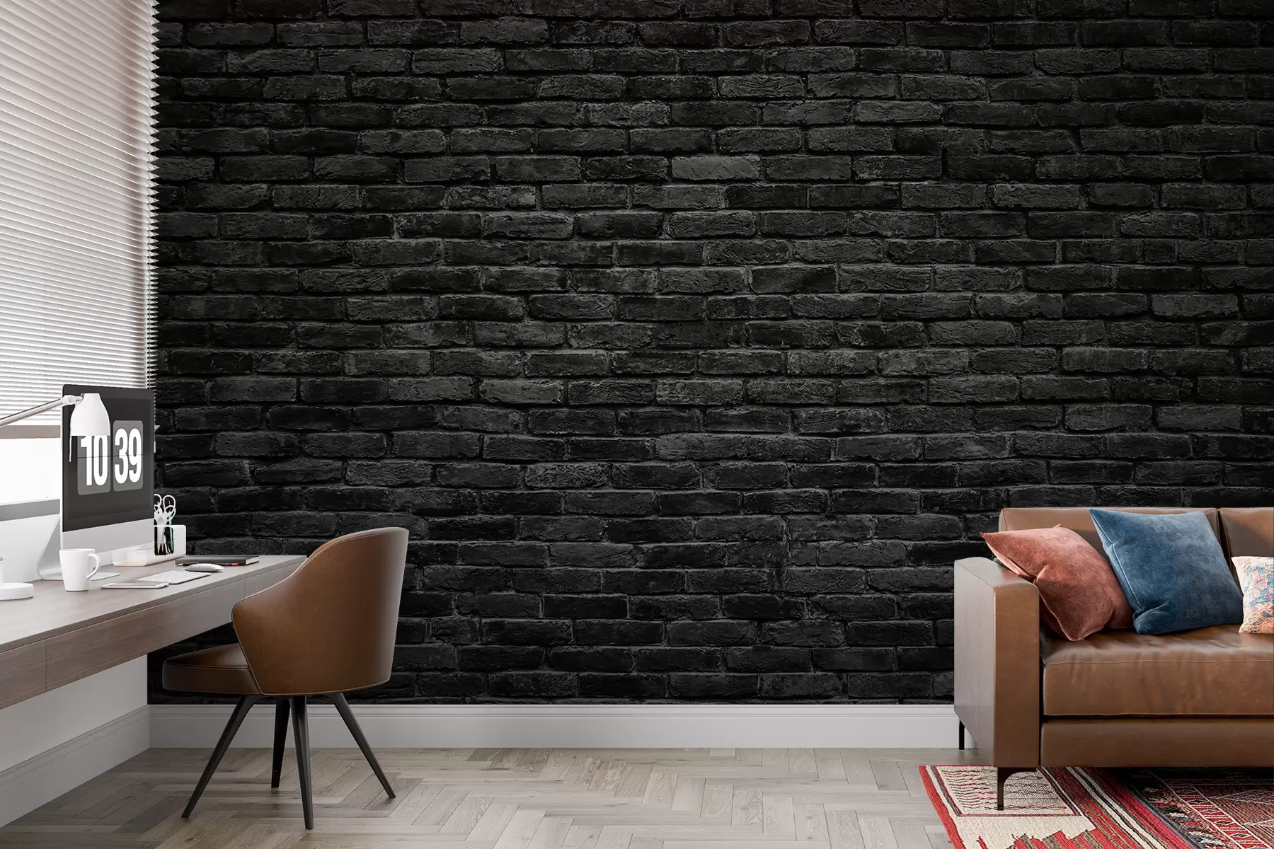 Fototapete Schwarze Backsteintapete u53027