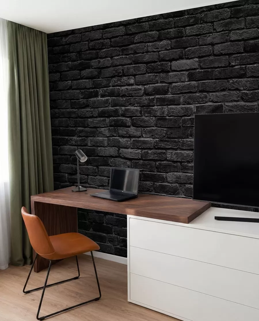 fototapeter Sort murstenstapet u53027