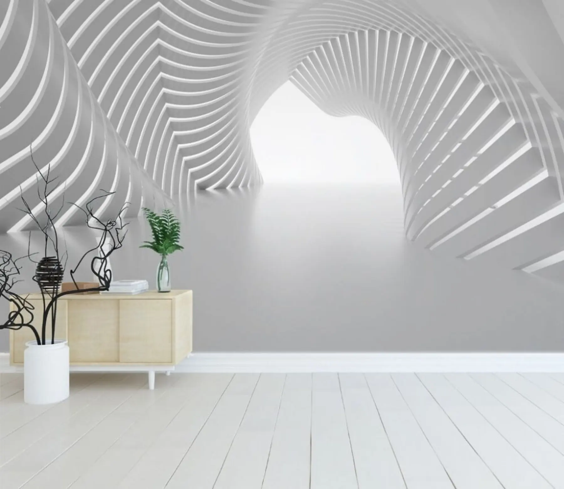 Fototapete Weißer Tunnel u02035