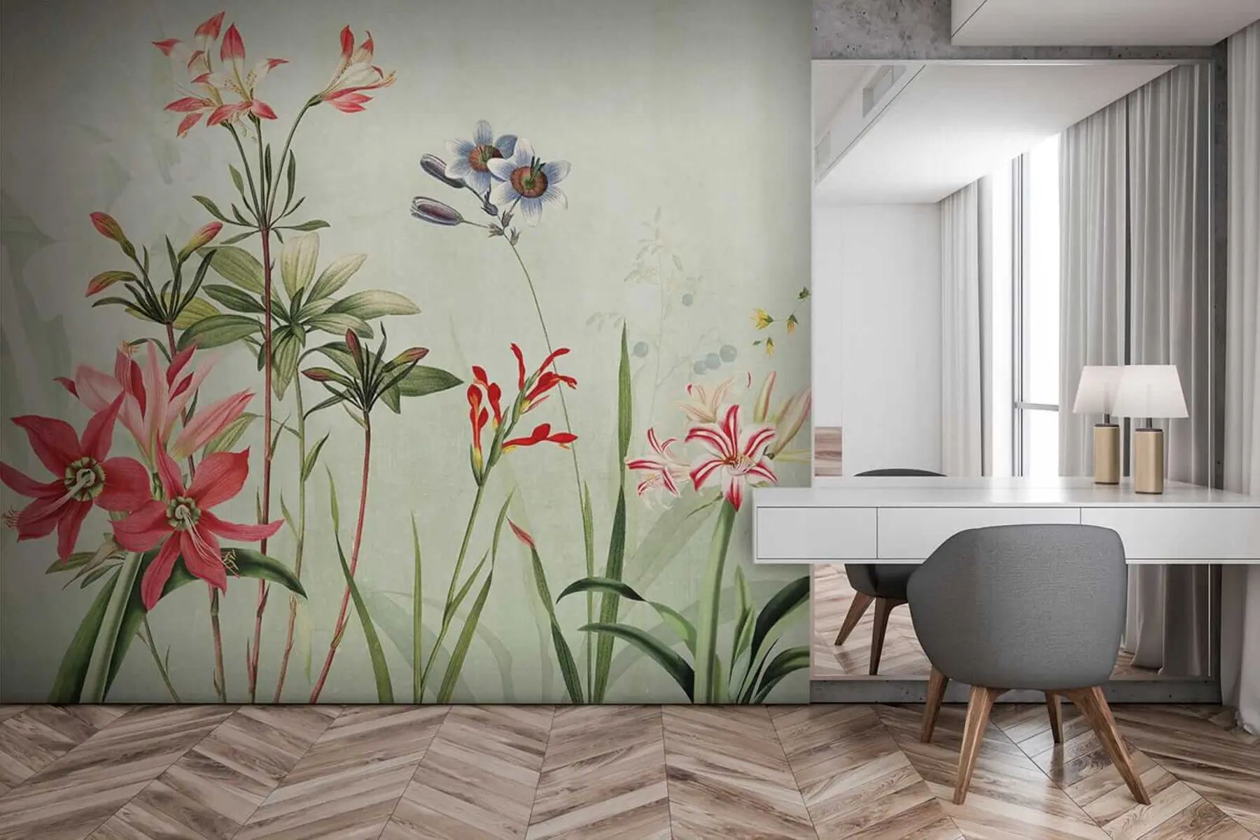 Murale Fleurs sauvages u02349