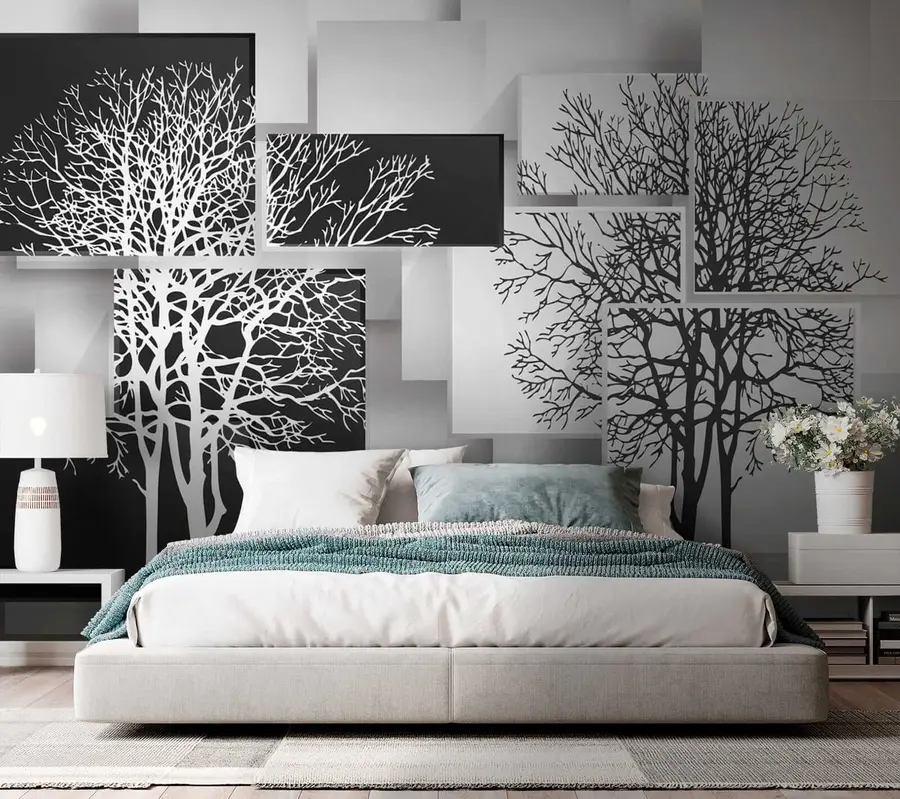 Fototapete Natur Schwarz Weiß u09369