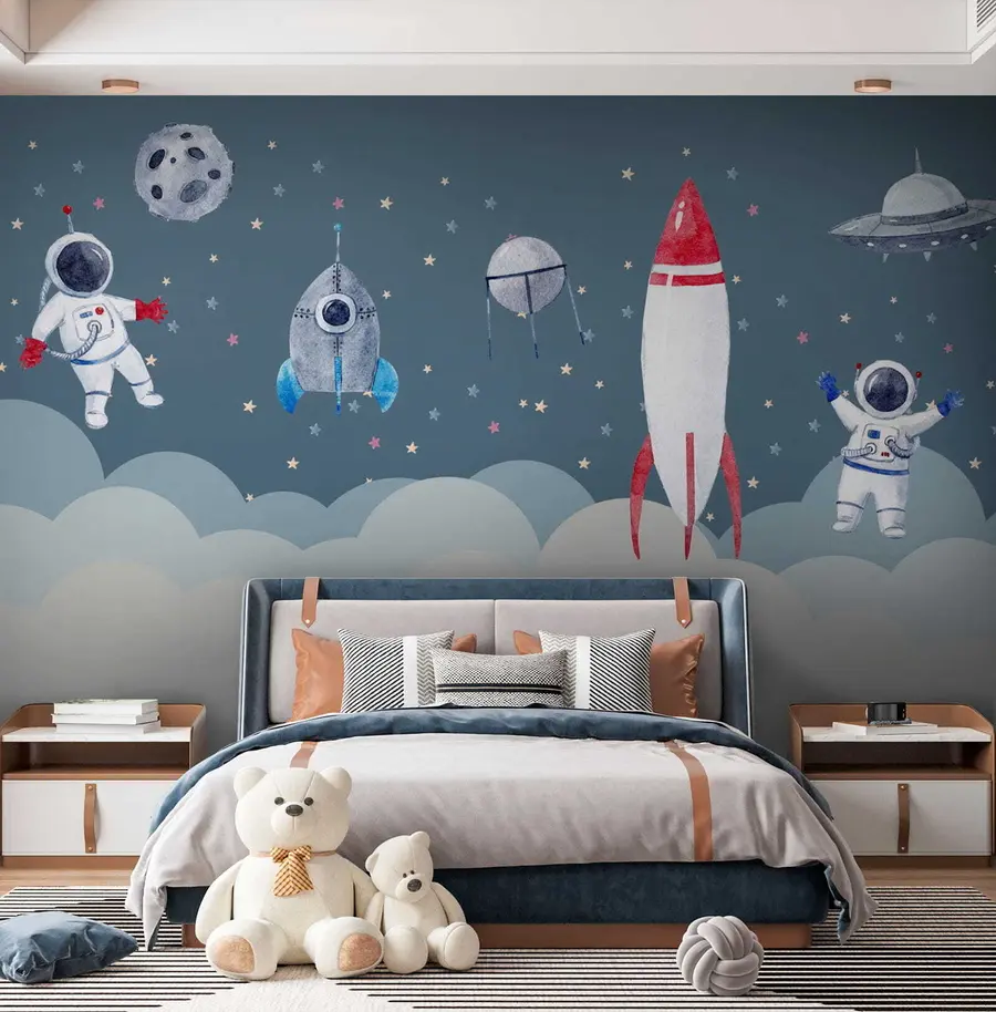 Fototapete Kosmonauten im Kinderzimmer u09813
