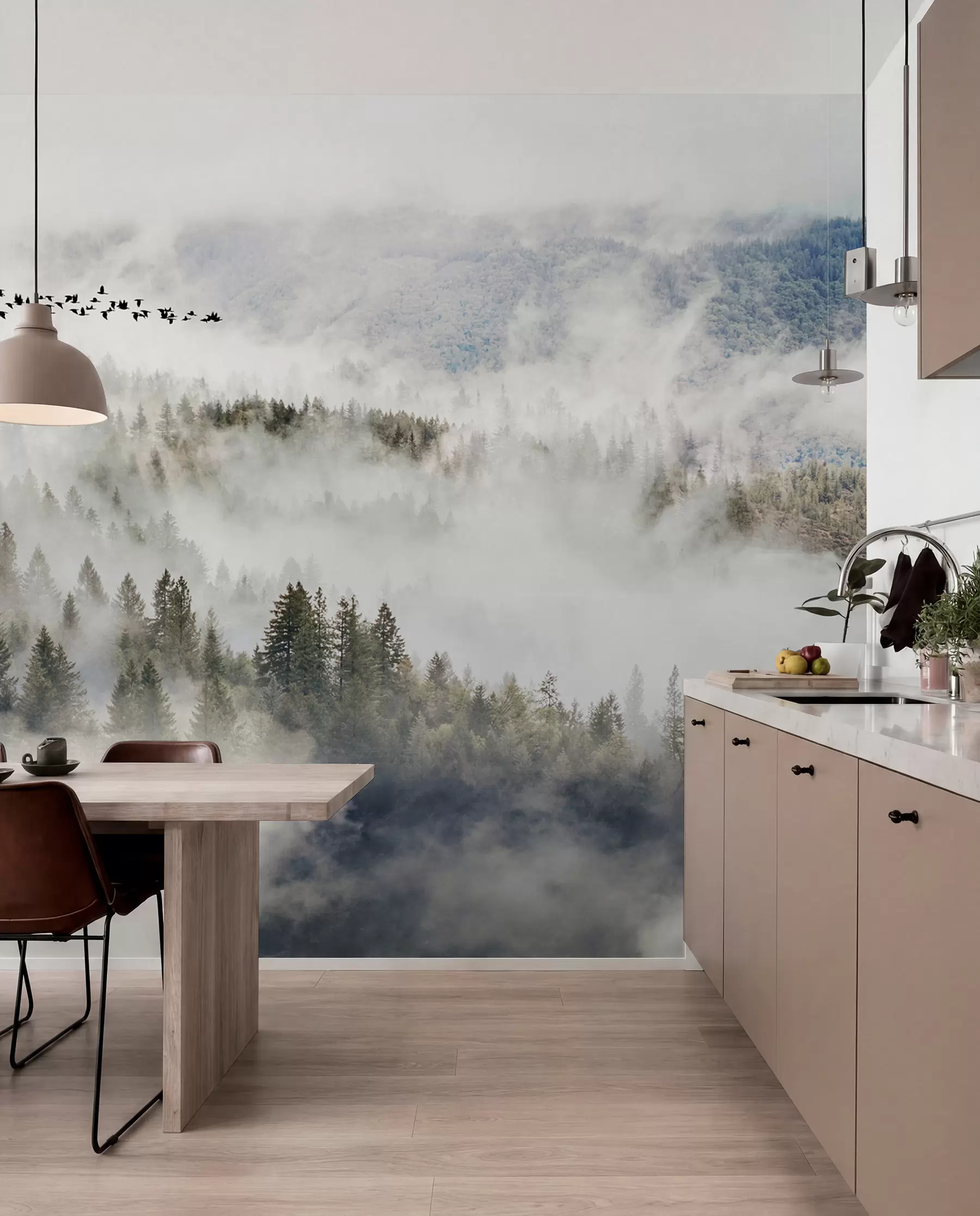 Murale Oiseaux survolant la brume u13823