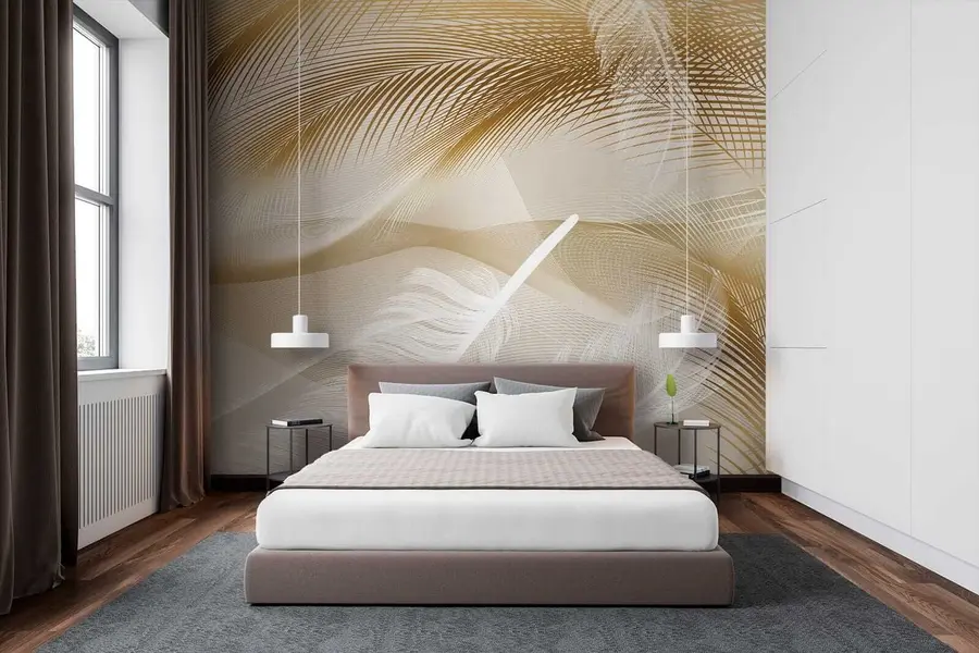 Fototapete Cremefarbene Federn u15570