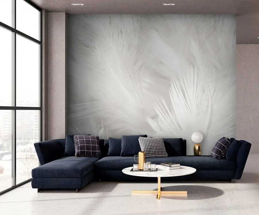 Murale Plumes blanches u15622