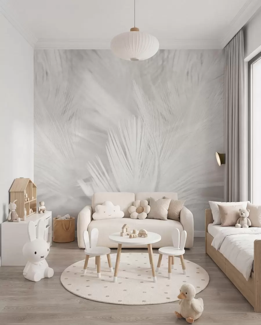 Murale Plumes blanches u15622