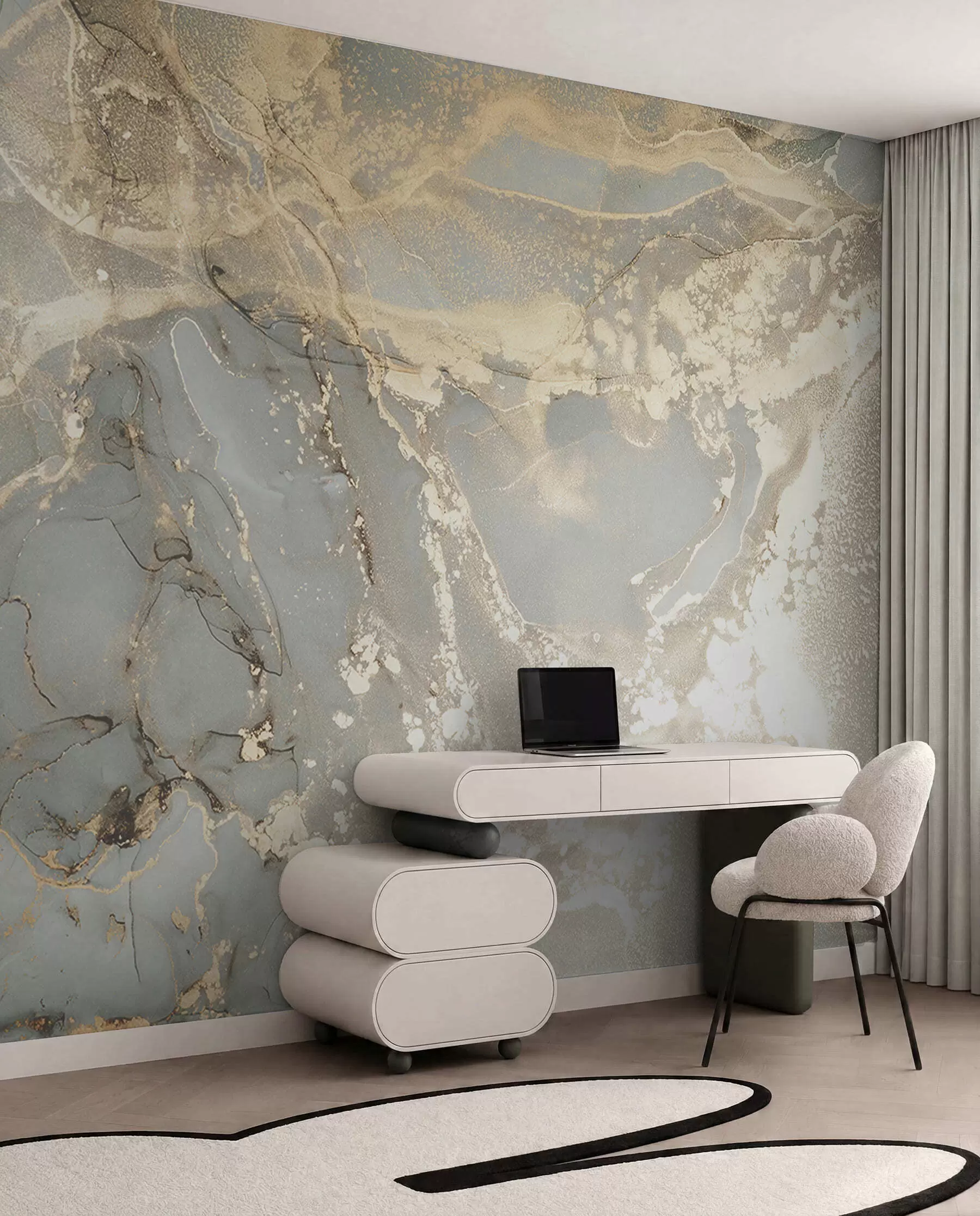 Murale Marbre gris et jaune u17492
