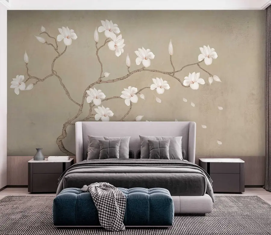 Fototapete Der blühende Baum der Magnolie u17493