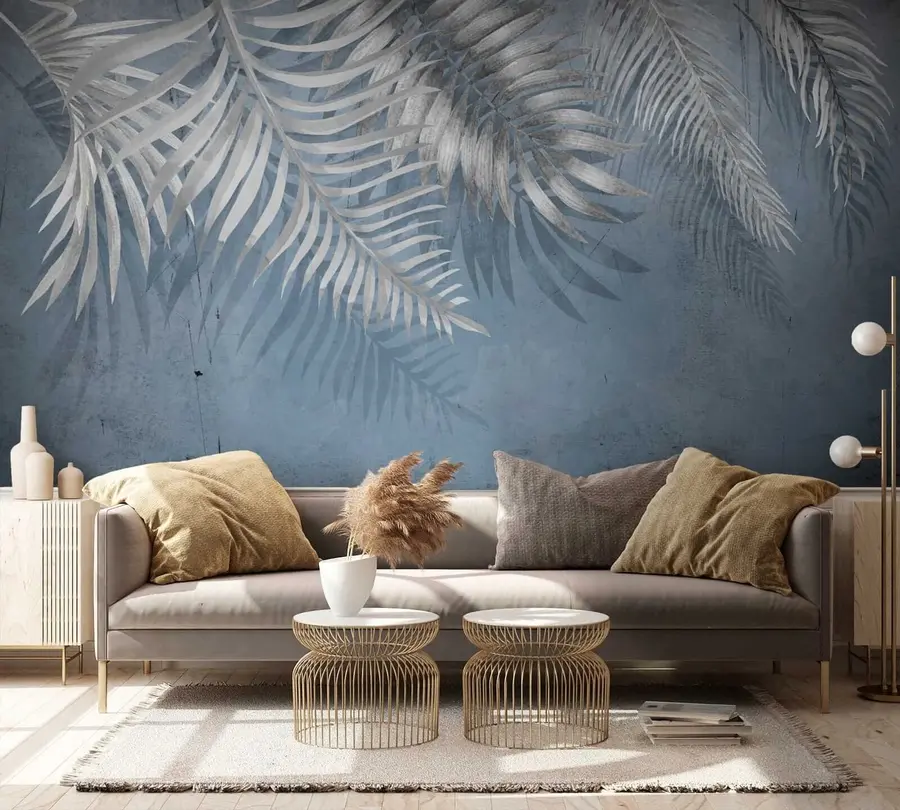 Fototapete Vintage Wand mit Blättern u18312