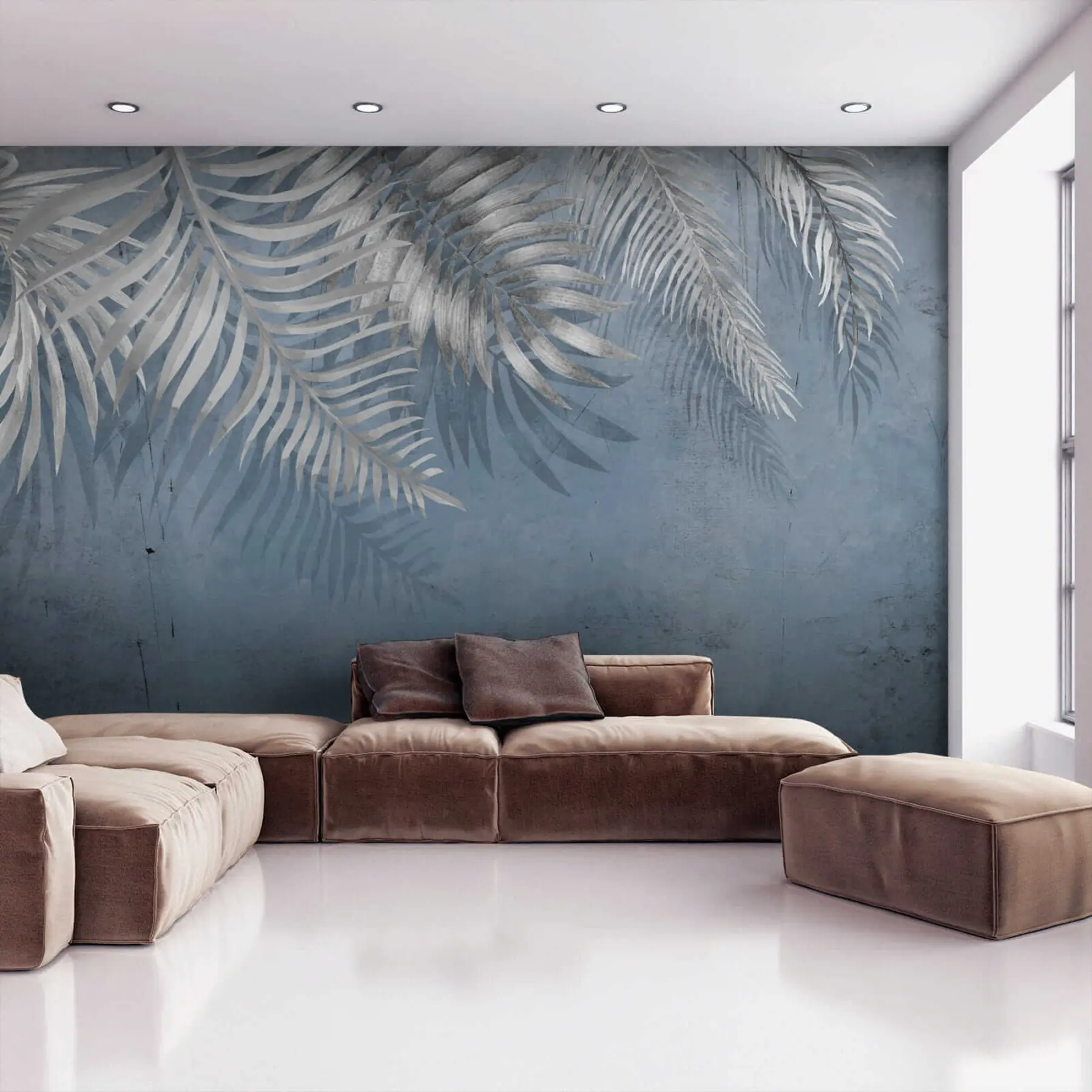 Fototapete Vintage Wand mit Blättern u18312