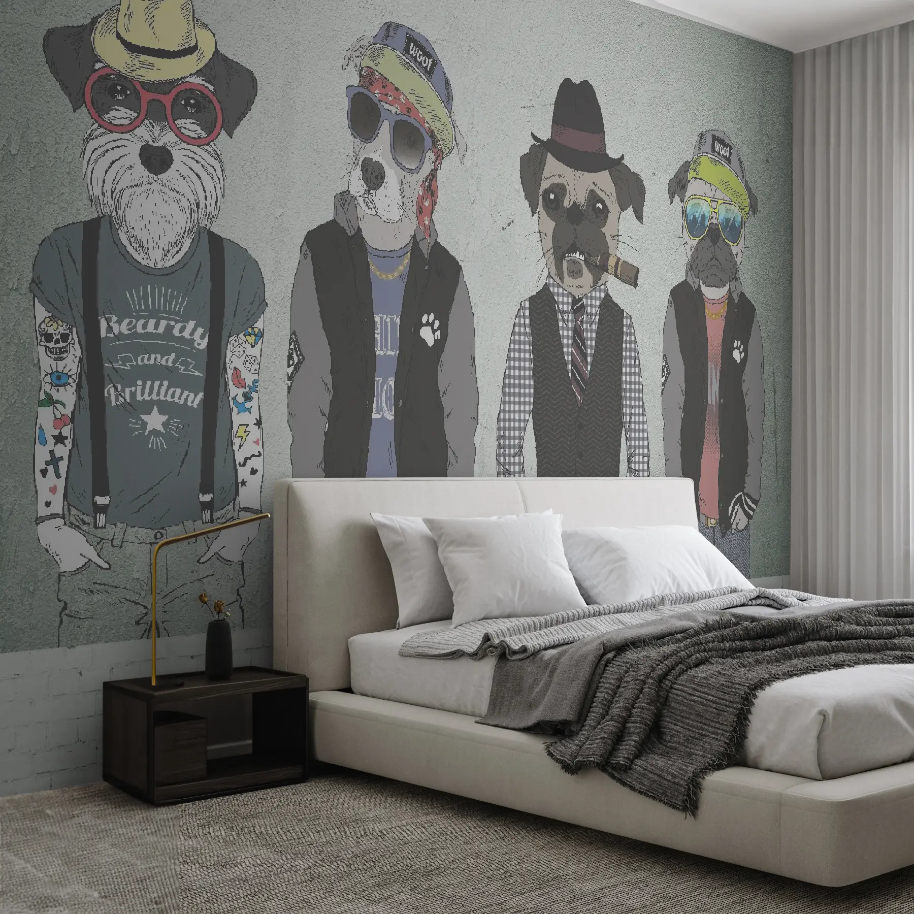Murale Des chiens stylés u28592