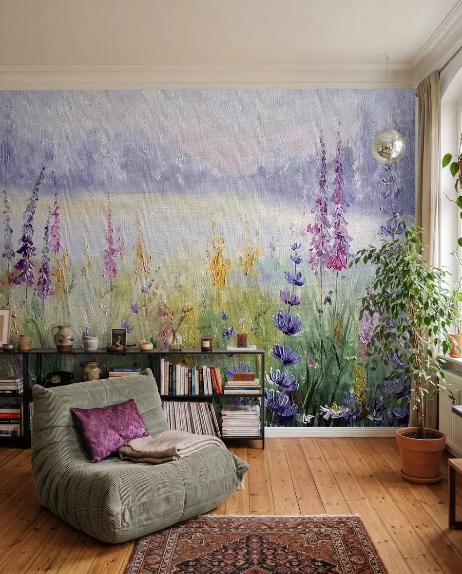 Murale Prairie en touches de couleur u30067