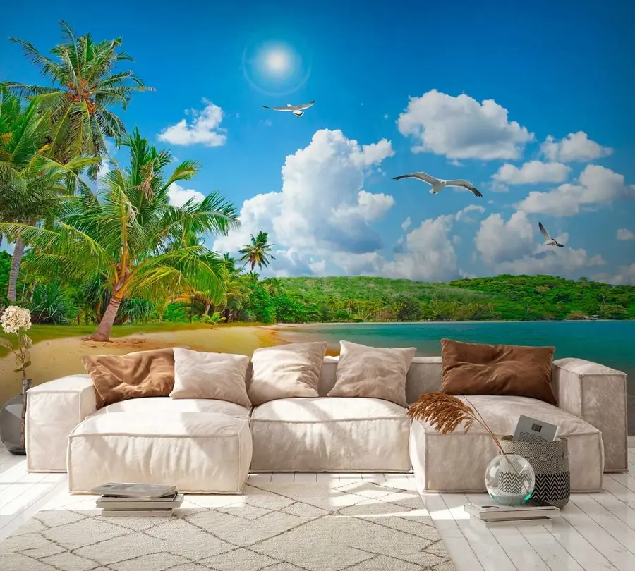 Fototapete Palmen am Ufer u31410