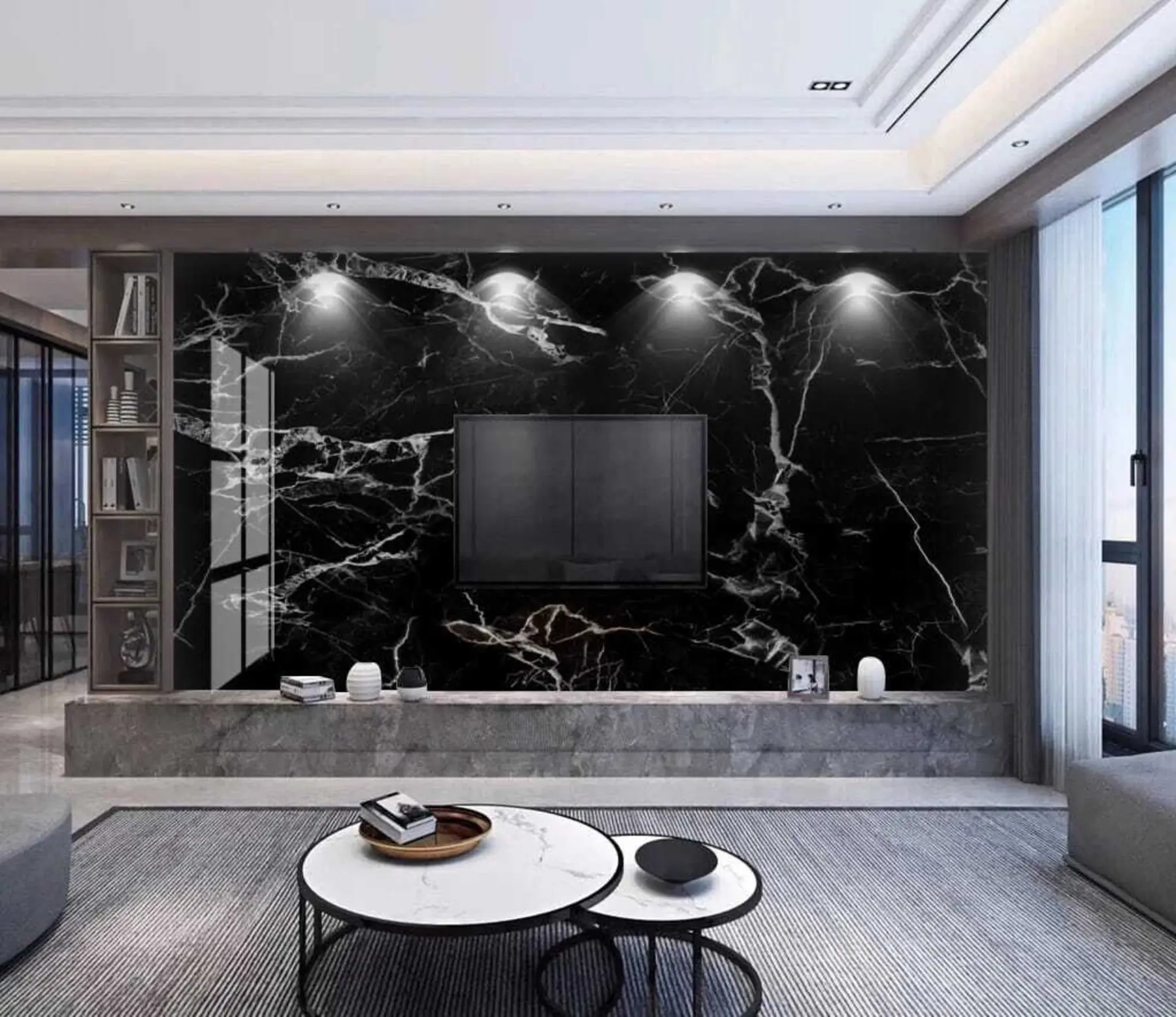 Fototapete Schwarze Marmortiefe u32084