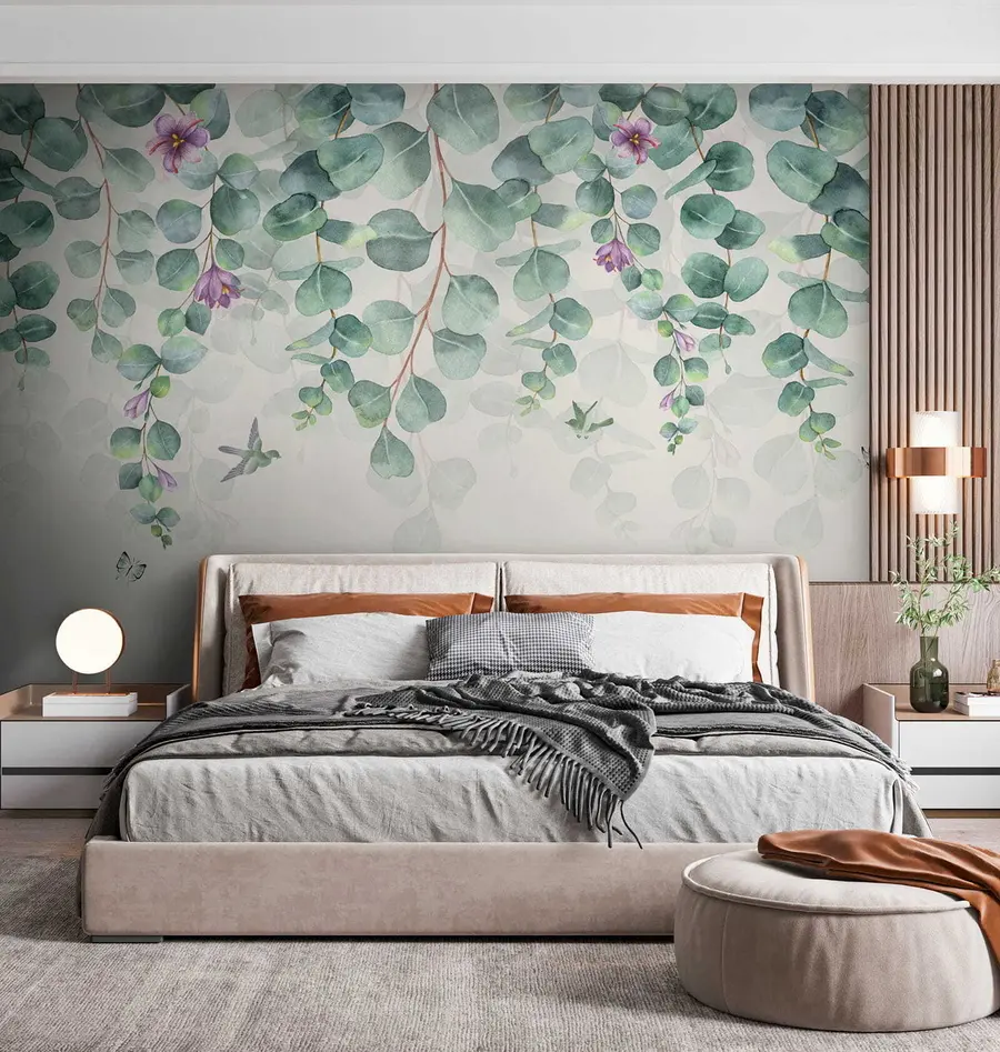 Murale Branches suspendues avec fleurs u36206