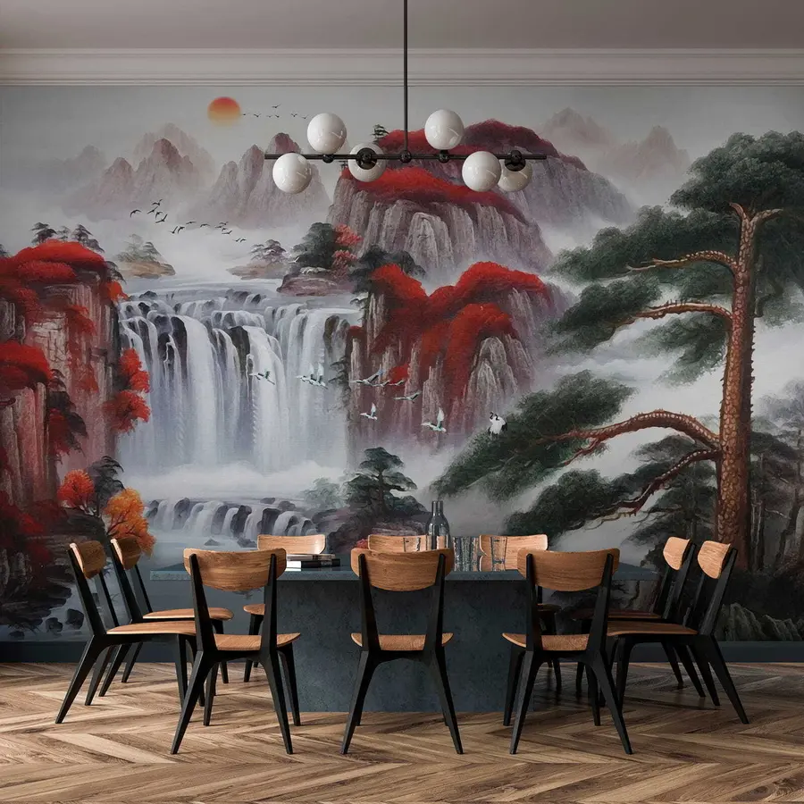 Fototapete Wasserfall im japanischen Stil u36222