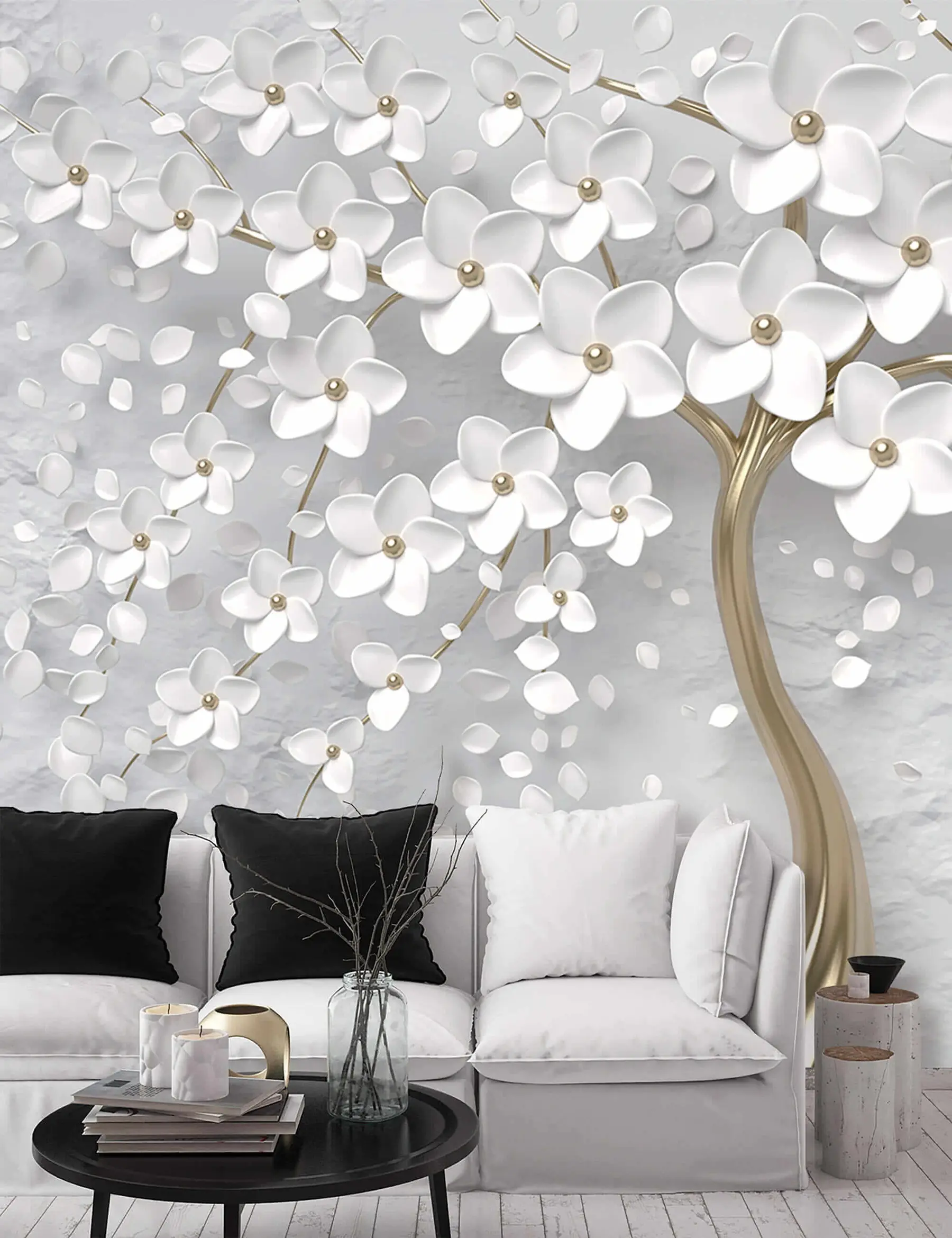fototapeter Blomstrende træ med store blomster u37065
