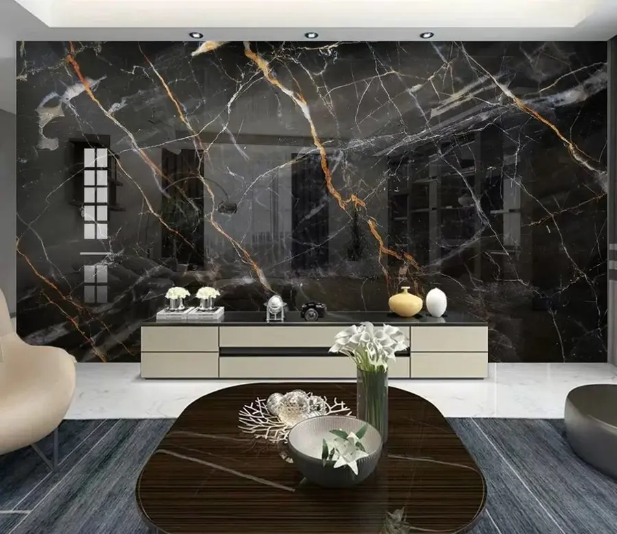 Fototapete Schwarzer klassischer Marmor u37463