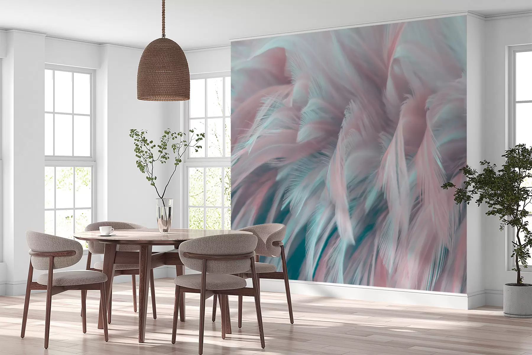 fototapeter Plante, azurblå og kronblad u45689