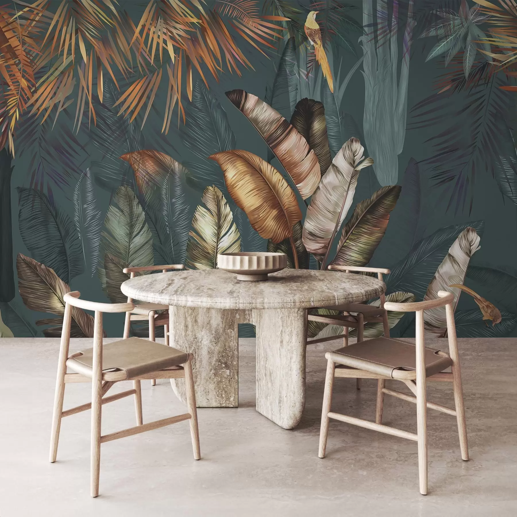 Murale Jungle tropicale lumineuse u50468