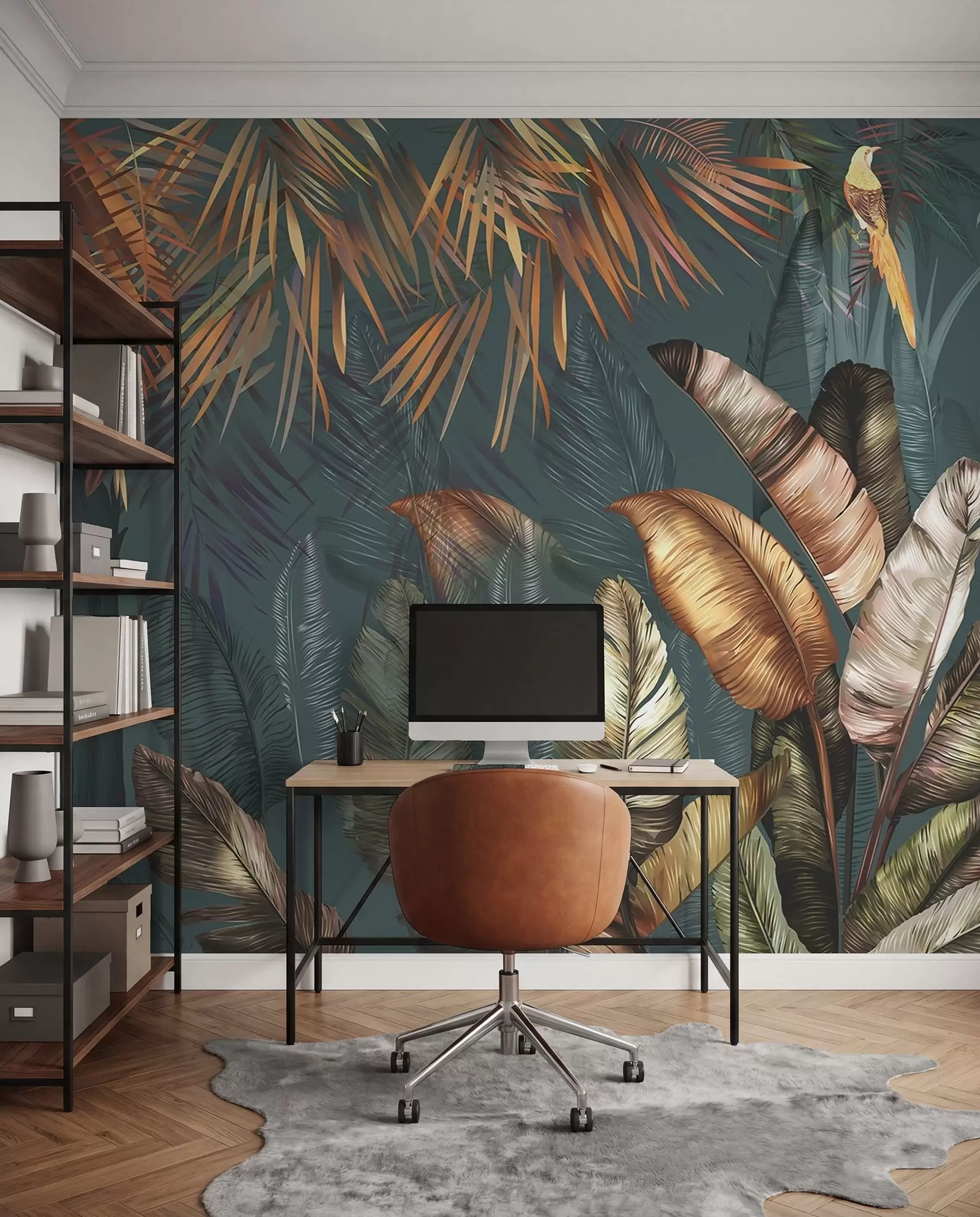Murale Jungle tropicale lumineuse u50468
