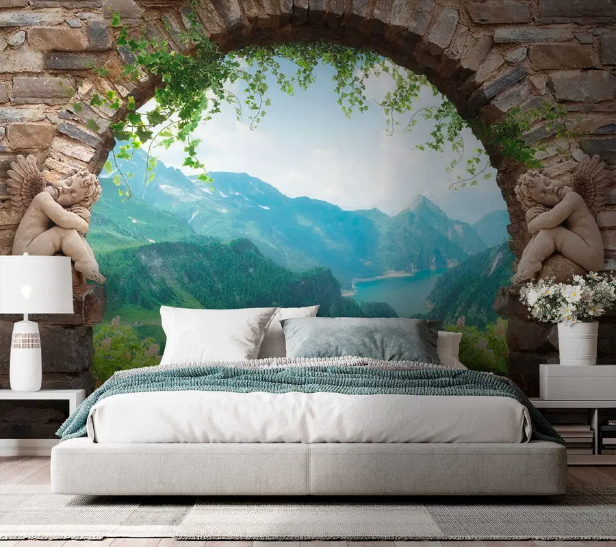 Fototapete Bogen mit Blick auf die Berge u52506