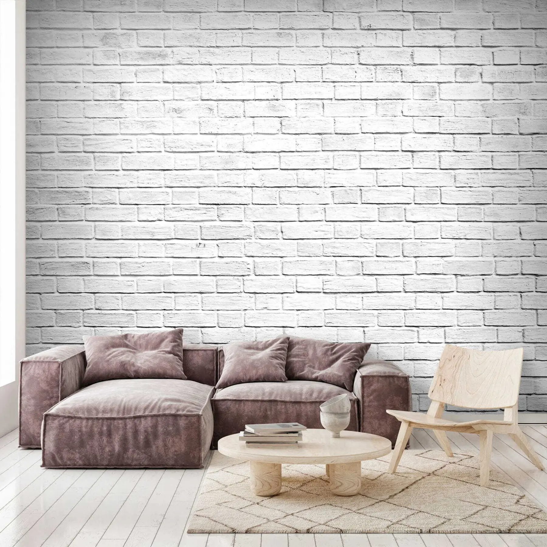 fototapeter Hvid murstensvæg u54004