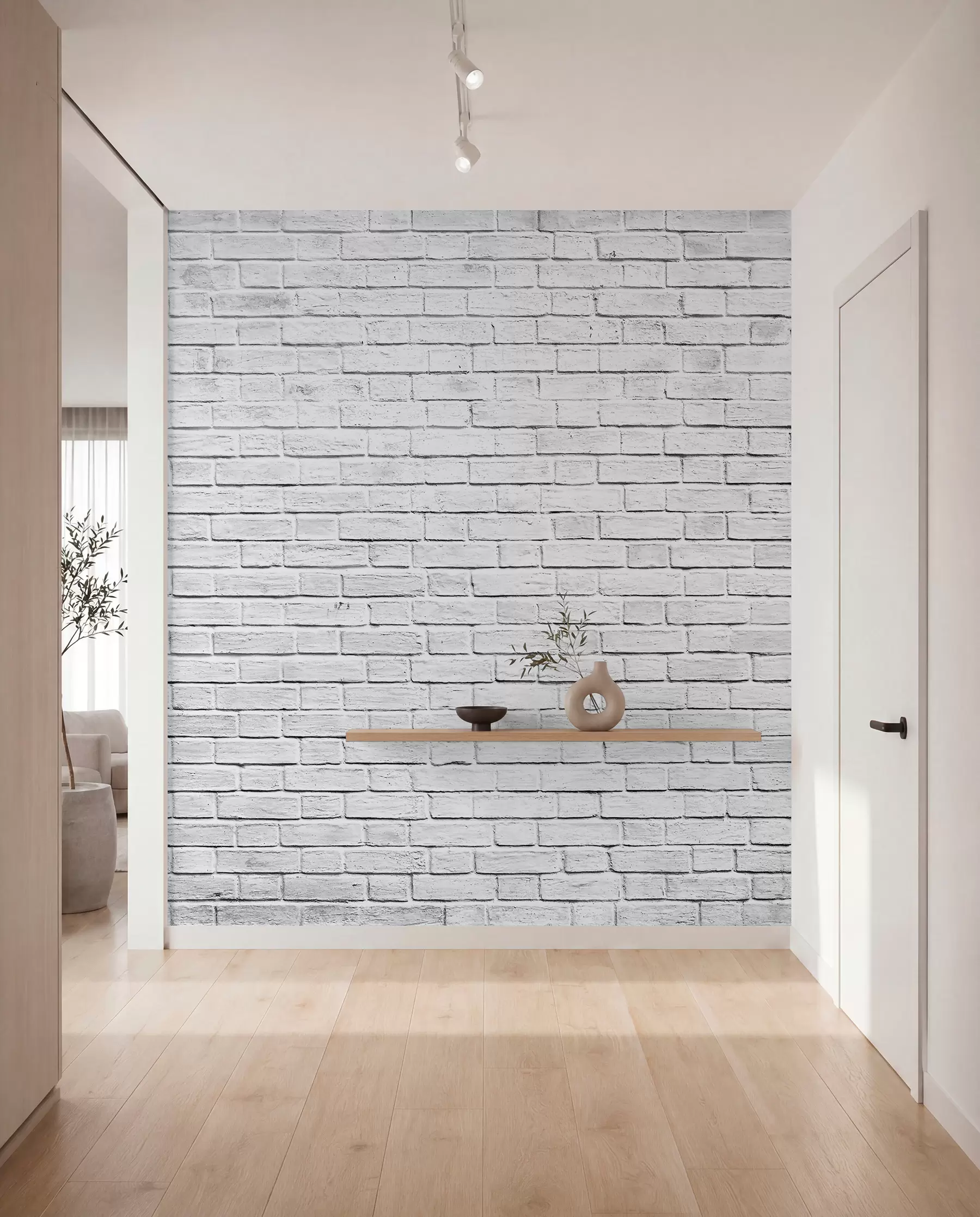 Murale Mur de briques blanches u54004