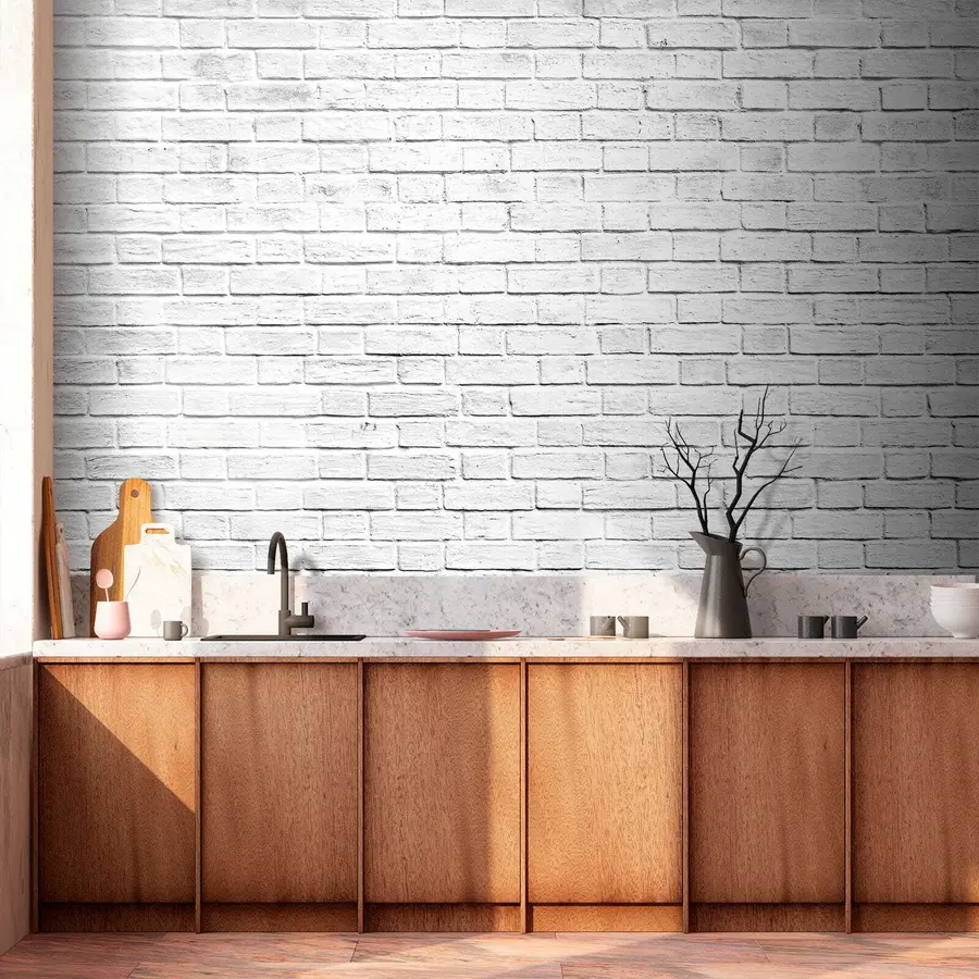 Fototapete Weiße Backsteinmauer u54004