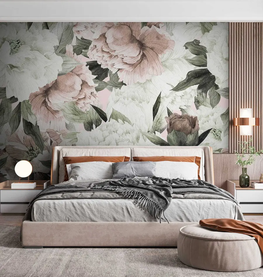 Fototapete Gezeichnete Pfingstrosen u55910