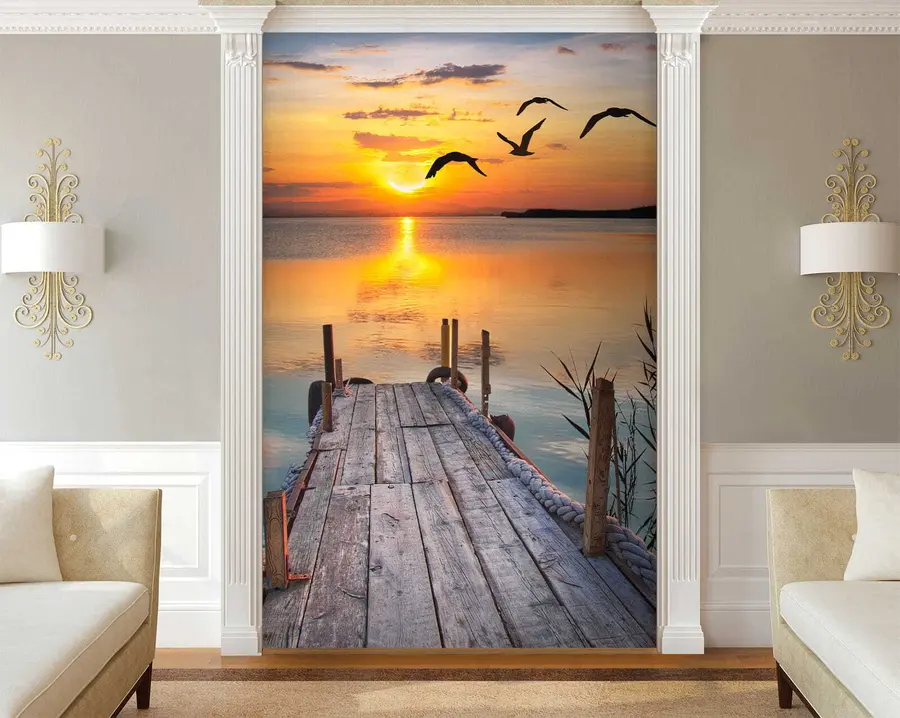 Fototapete Möwen und Pier u57673