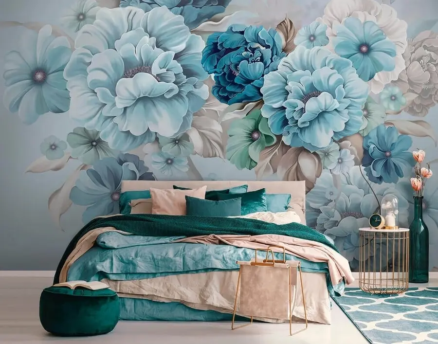 Fototapete Zarte blaue Blüten u59900