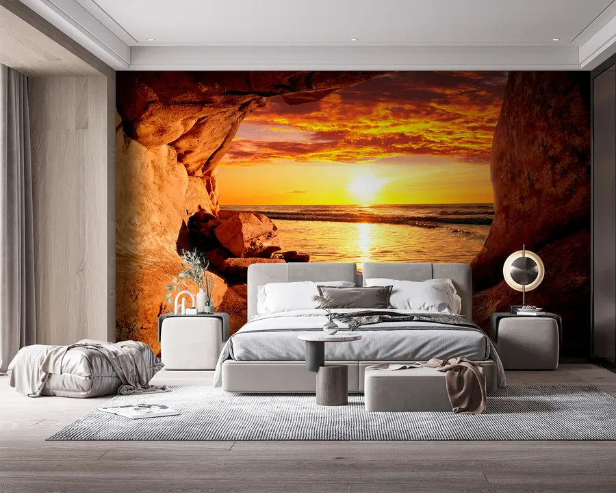 Murale Coucher de soleil dans les rochers u60242