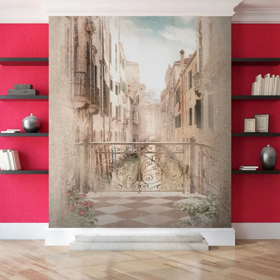 Fototapete Balkon, italienische Straße u60320