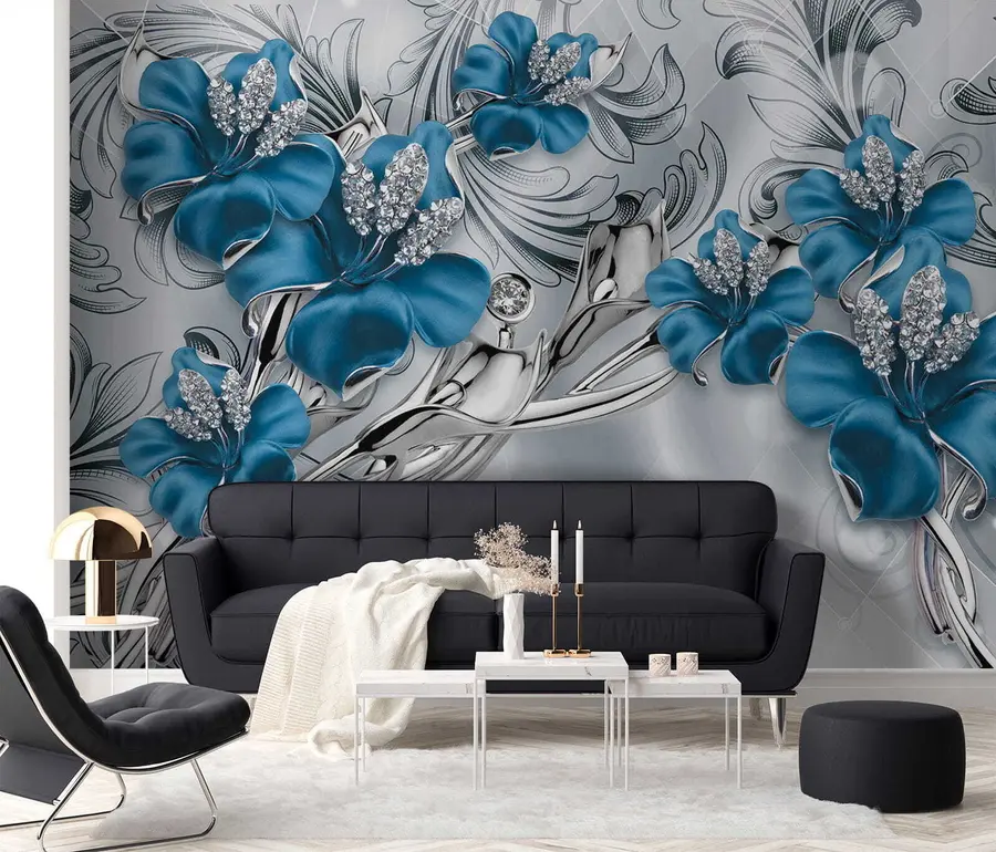 Murale Fleurs d'azur u60405