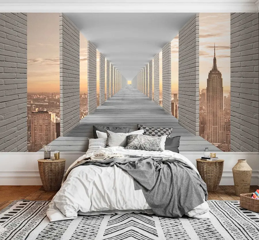 Murale Tunnel avec vue sur New York u59788