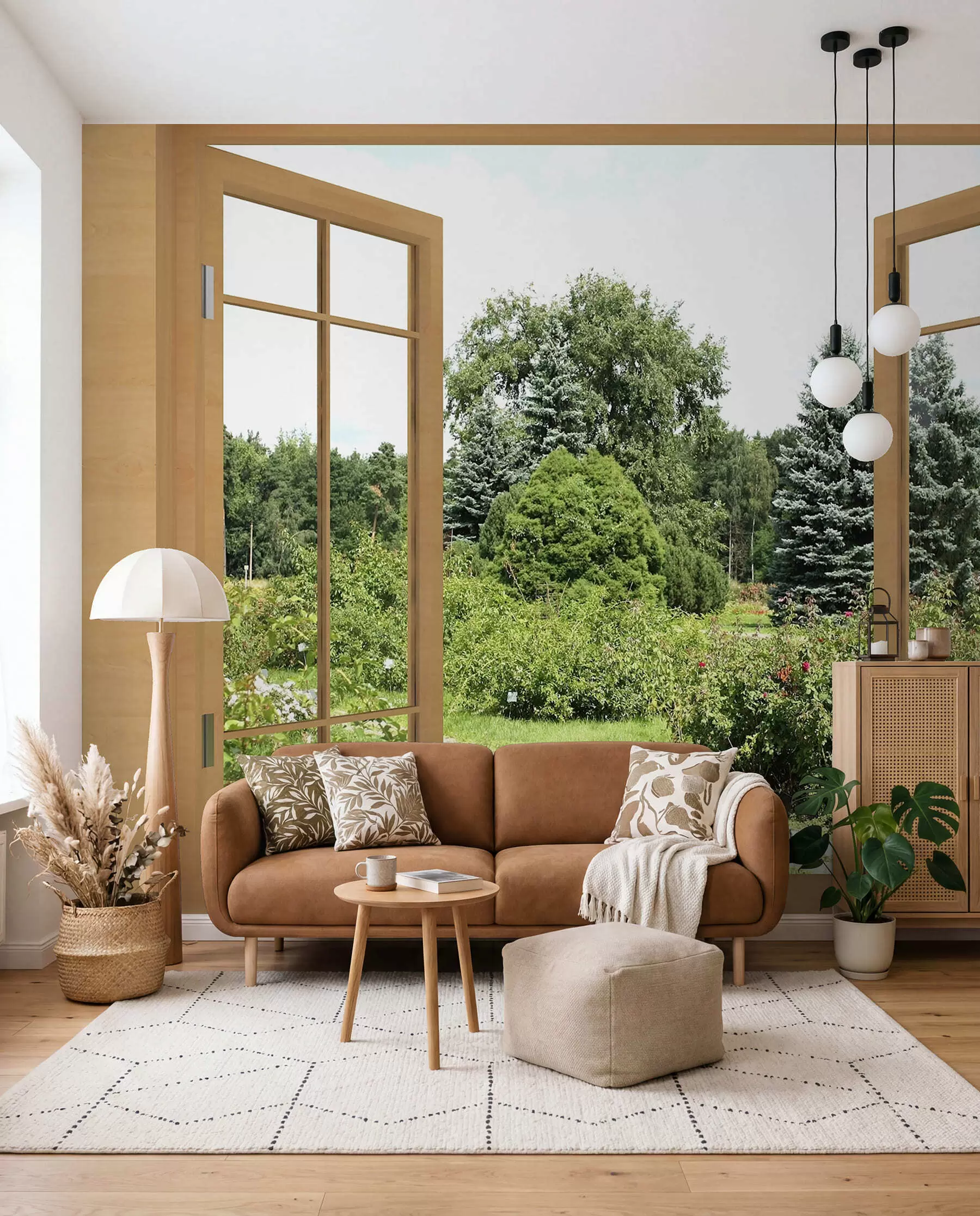 Fototapete Offenes Fenster zum Garten u60673