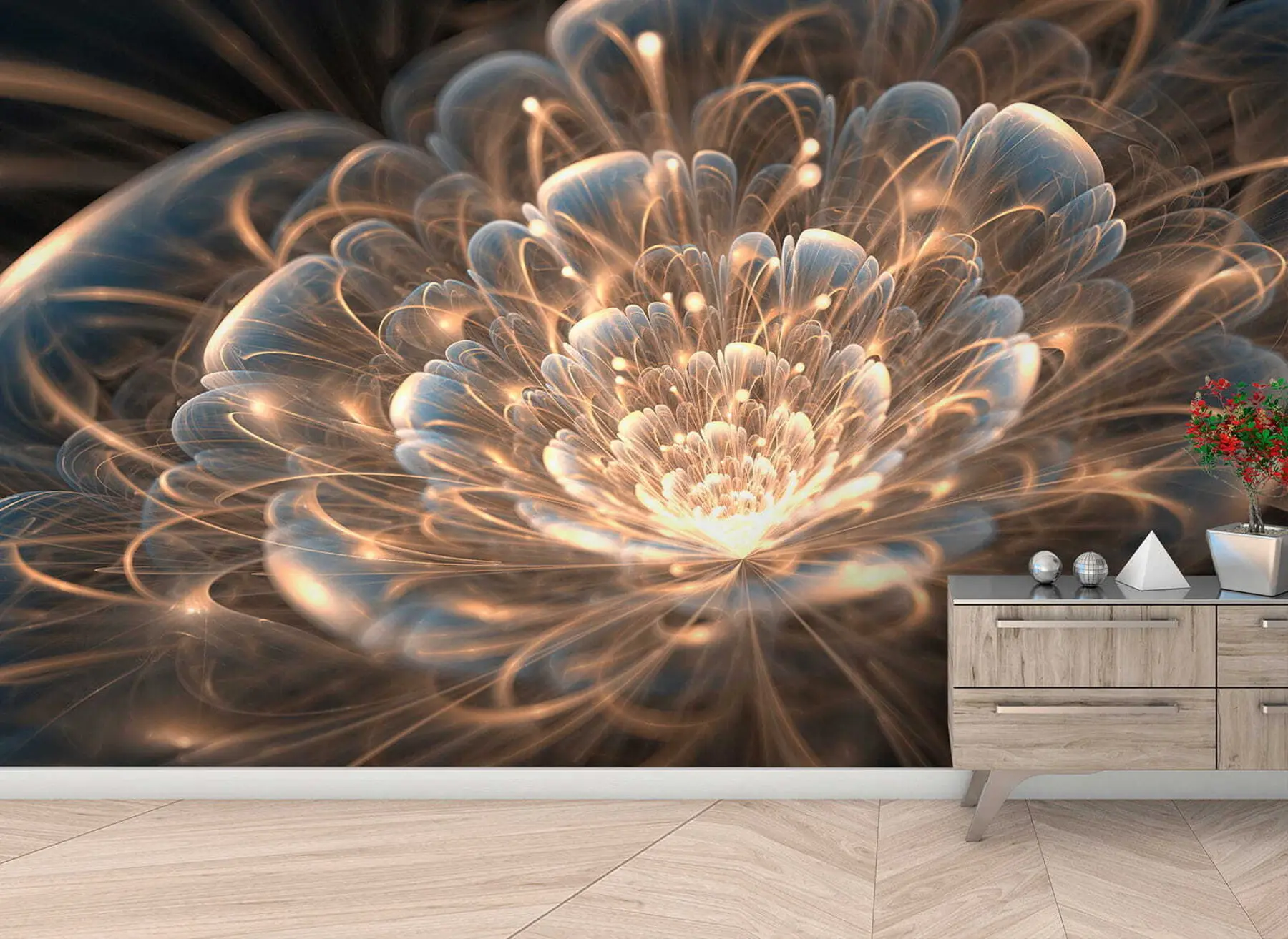 Murale Dessiner avec de la lumière sur un fond sombre u59705