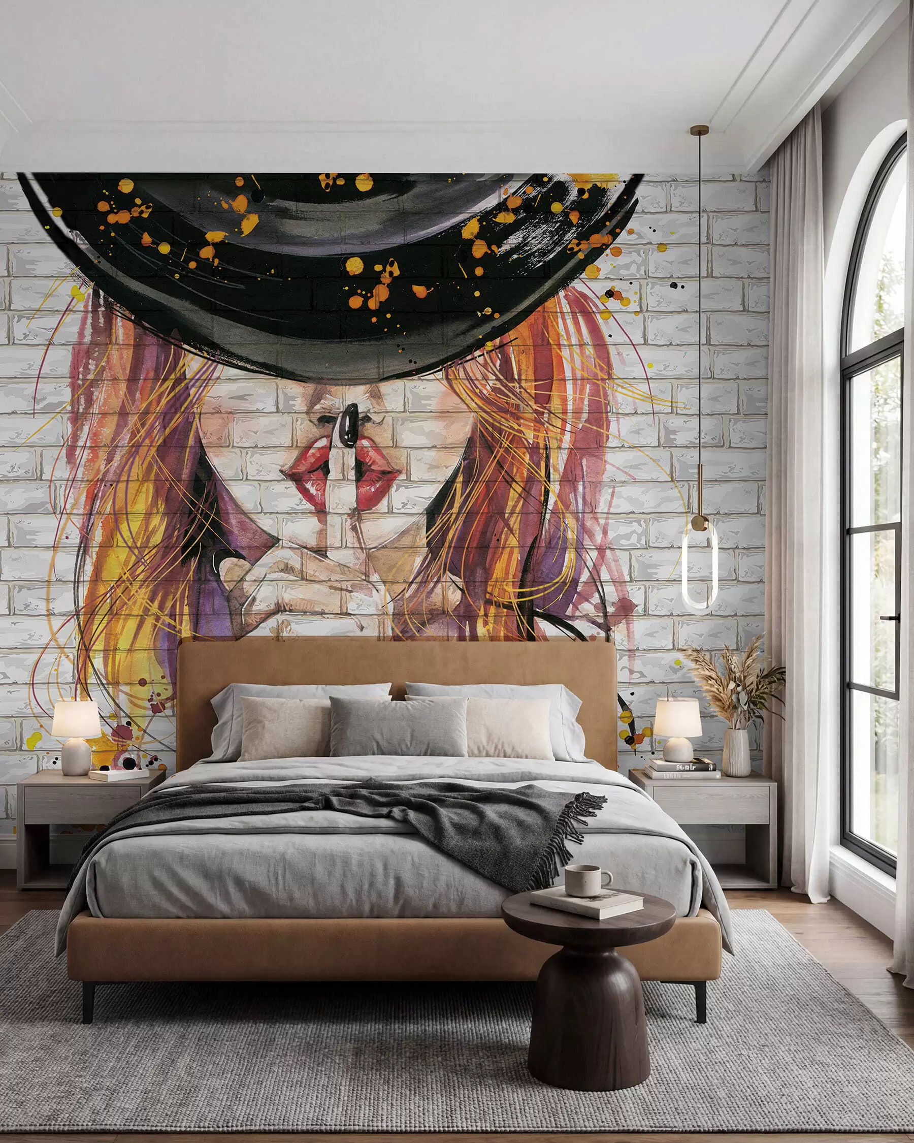 Murale Silence sous un chapeau noir u67648
