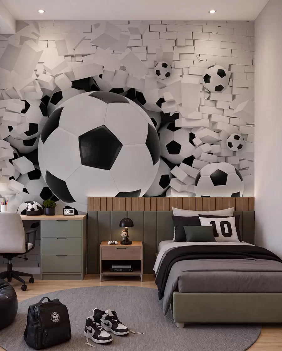 Murale Le football perce le mur u70633