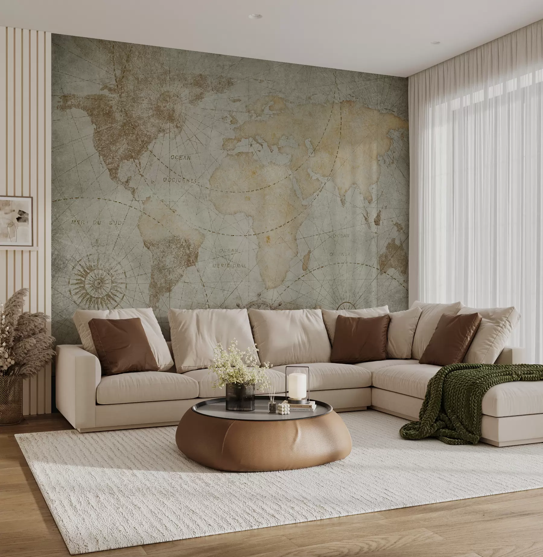 Murale Feuilles à la mode de Grunge u71325