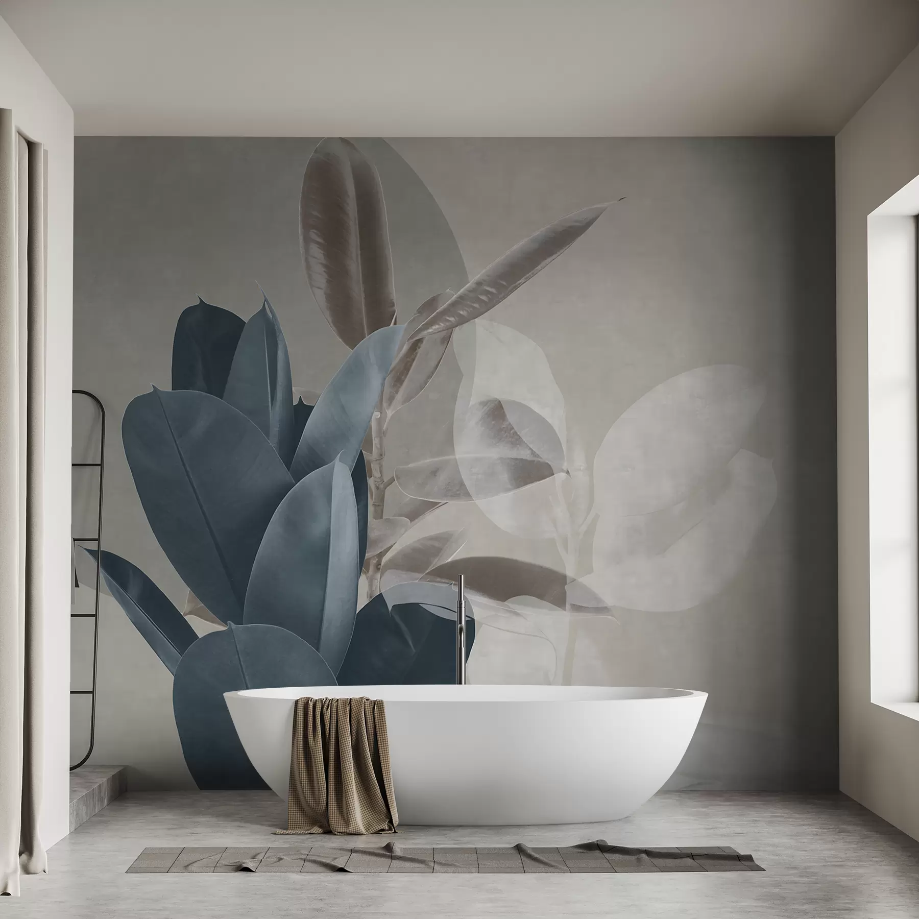 Murale Ficus sur fond mural grunge u71334