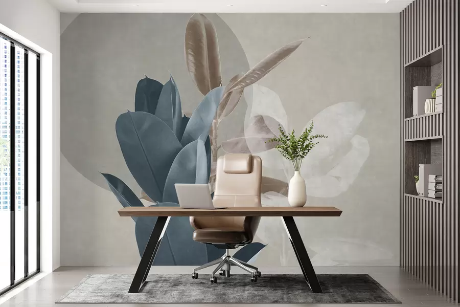 Fototapete Ficus auf Grunge-Wandhintergrund u71334