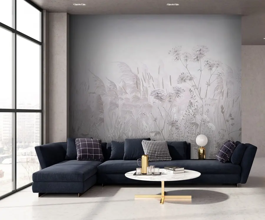 Fototapete Graubeige Wildblumen u00104v2