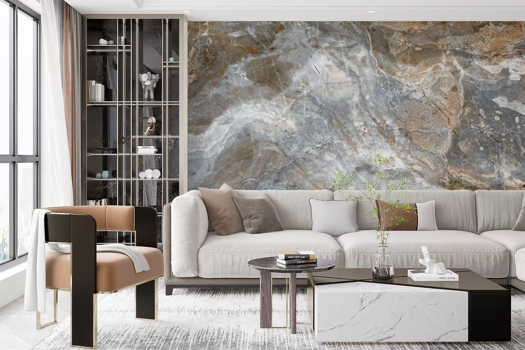 fototapeter Grå-beige marmor u71438