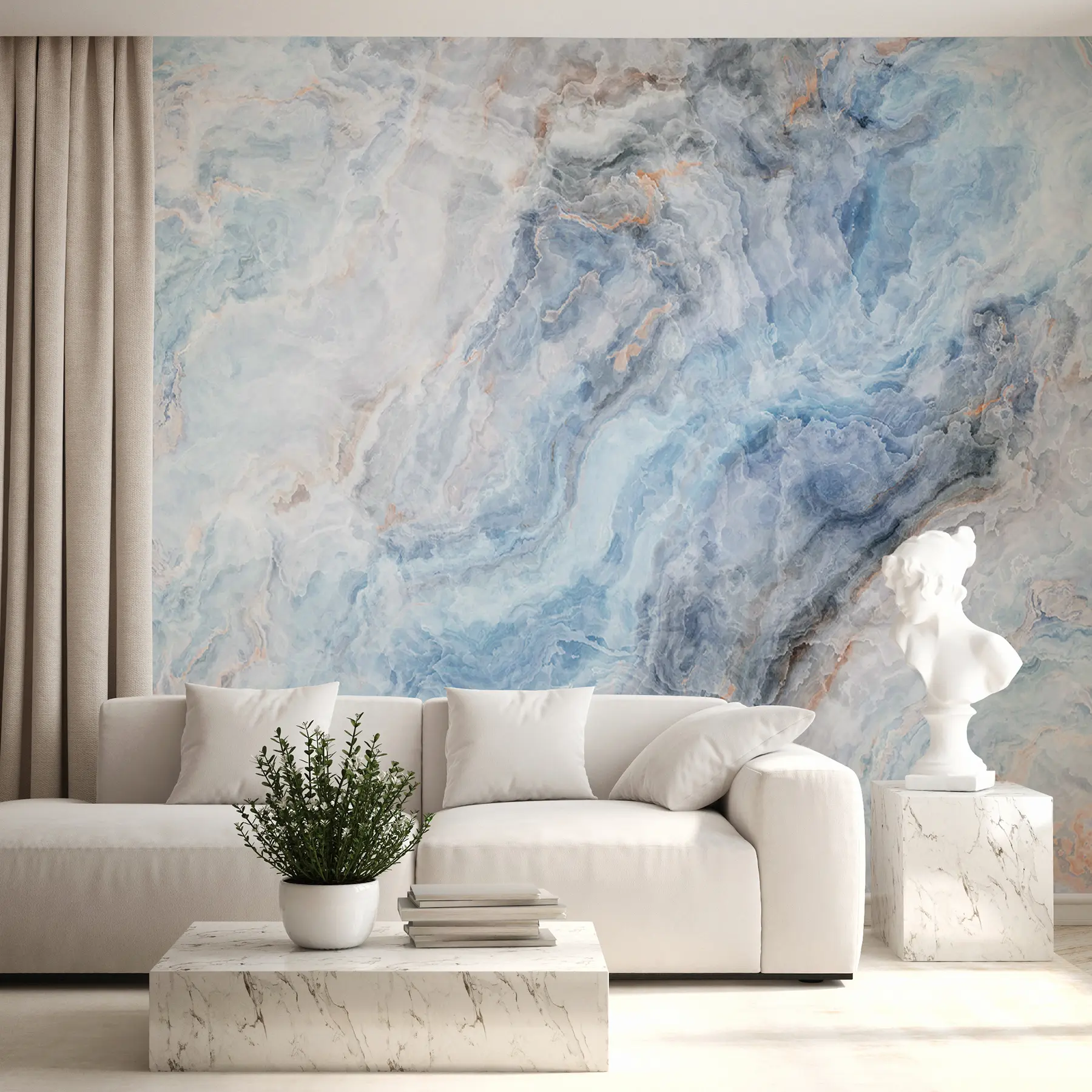 Fototapete Blauer Marmor u18218